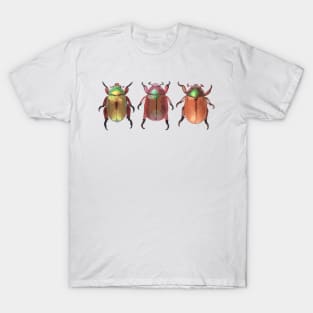 3 Christmas Beetles Digital Painting T-Shirt